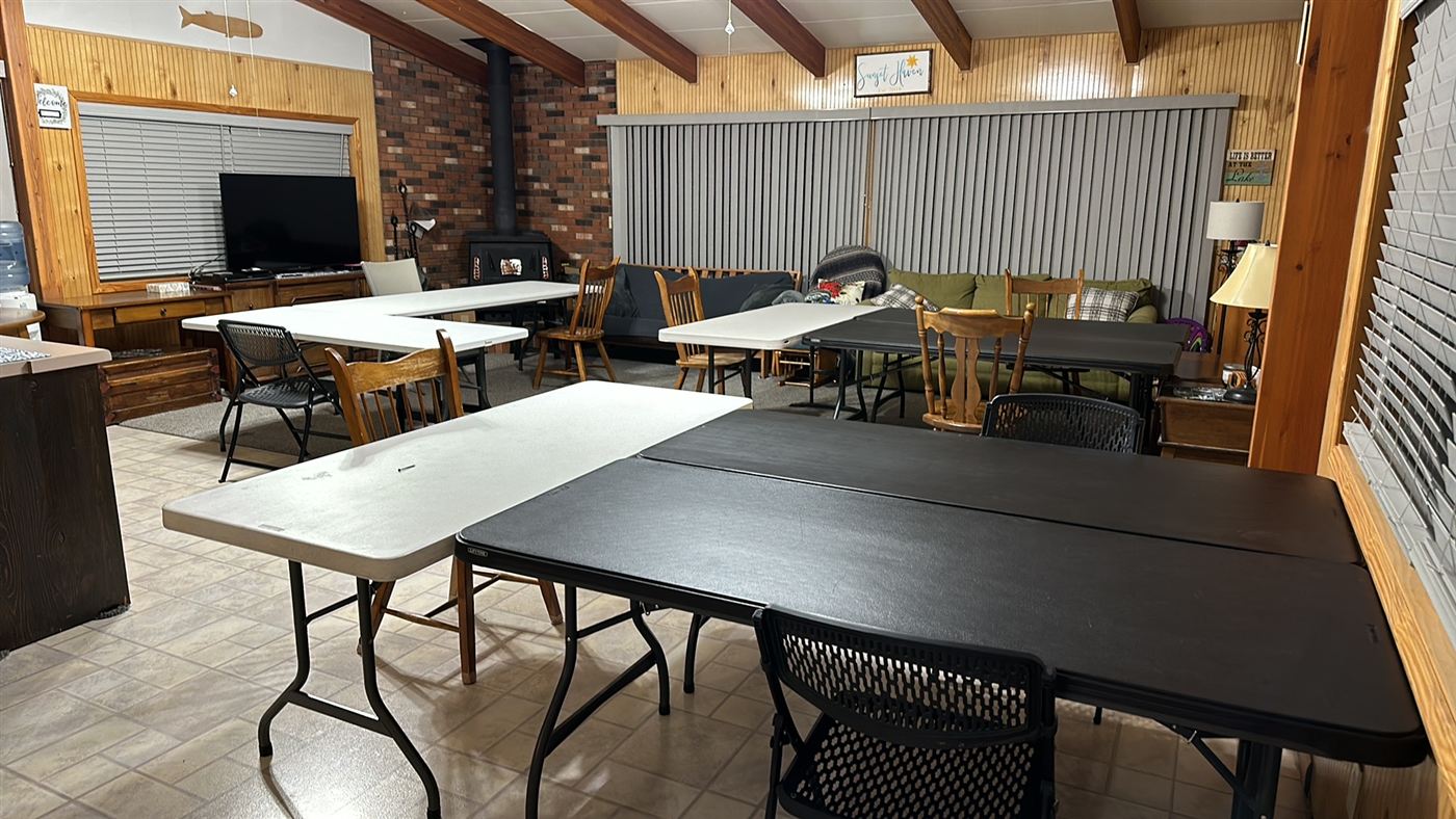 A view across the spacious crafting room